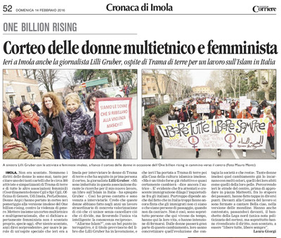 articolo di Laura Giorgi sul Corriere di Romagna di domenica 14 febbraio 2016