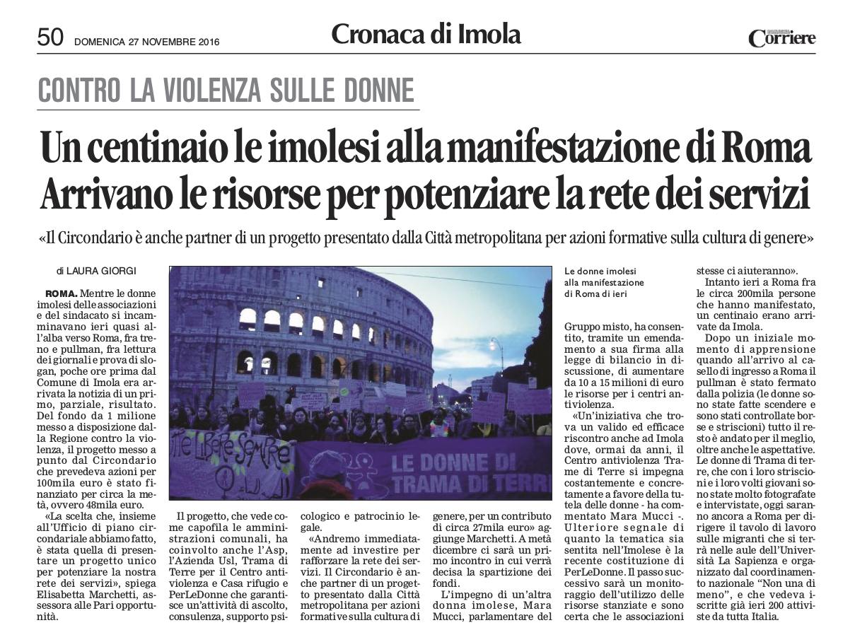 Articolo Laura Giorgi sul Corriere di Romagna