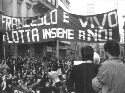 Bologna 16 marzo 1977 - via Rizzoli, manifestazione dopo l'uccisione di Francesco Lorusso